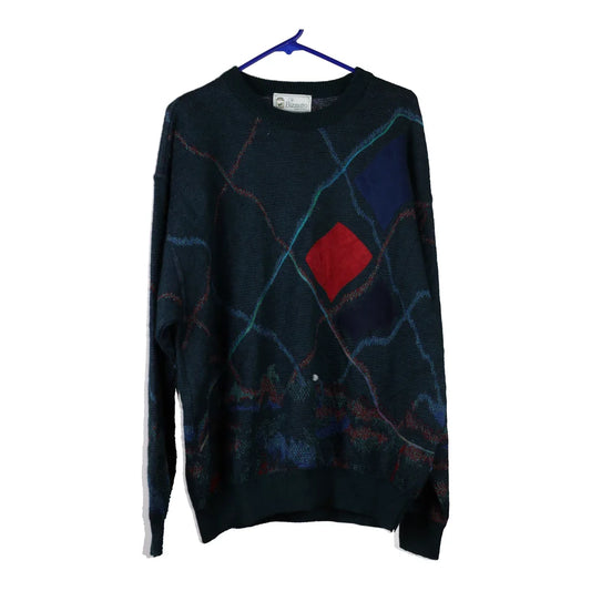 Vintage Unbranded Argyle Jumper - XL Navy Cotton