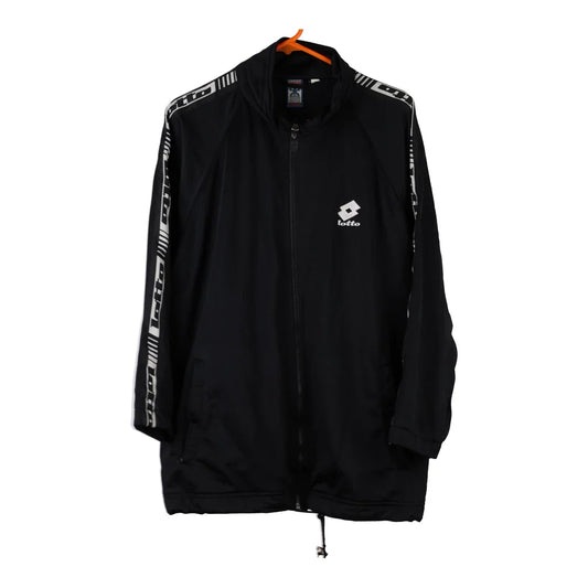 Vintage Lotto Track Jacket - XL Black Cotton