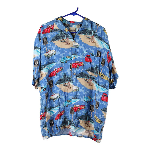 Vintage blue Island  Collection Hawaiian Shirt - mens large