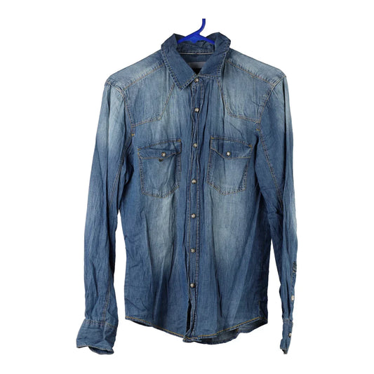 Vintage Sky Denim Shirt - Medium Blue Cotton
