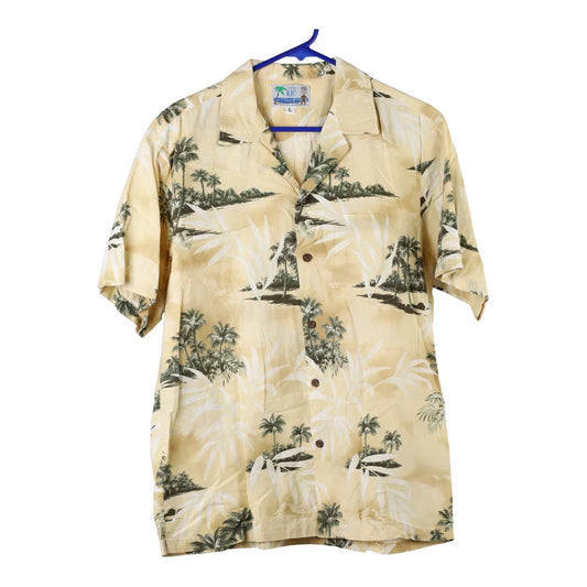 Vintage beige Unbranded Hawaiian Shirt - mens large