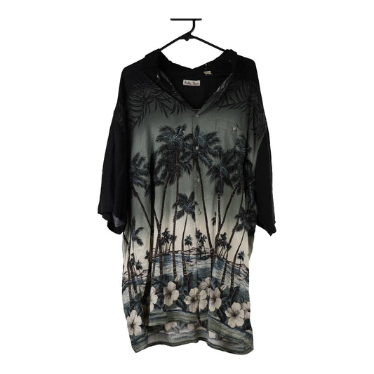 Vintage Hollis River Graphic Hawaiian Shirt - XL Black Viscose