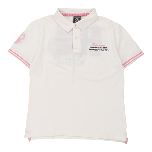 Vintage white Napapijri Polo Shirt - womens large
