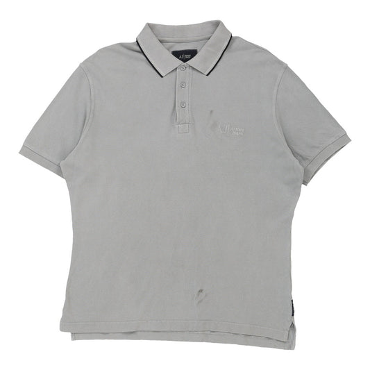 Vintage grey Armani Jeans Polo Shirt - mens x-large