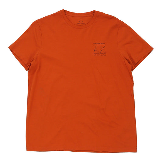 Vintage orange Armani Exchange T-Shirt - mens large