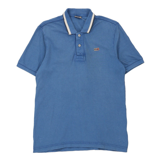 Vintage blue Napapijri Polo Shirt - mens large