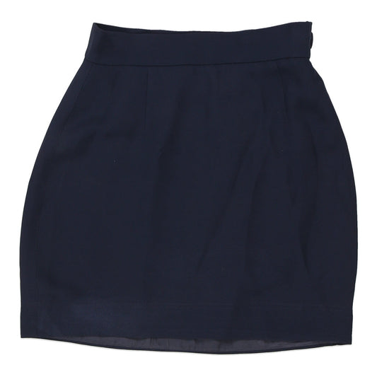 Vintage Cheap & Chic Moschino Mini Skirt - 26W UK 6 Navy Wool Blend