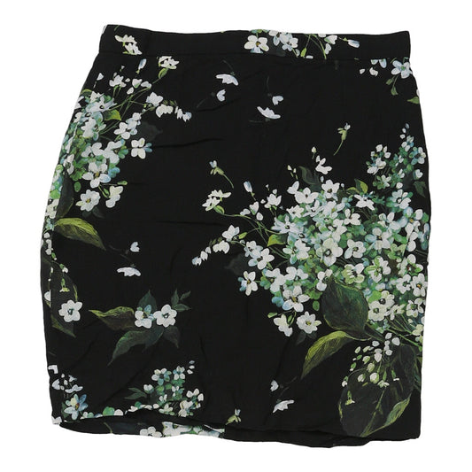Vintage Dolce & Gabbana Floral Mini Skirt - 26W UK 6 Black Viscose