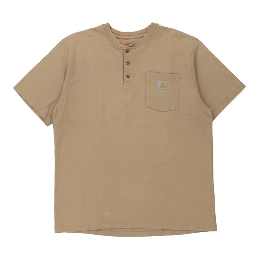 Vintage Carhartt T-Shirt - Large Beige Cotton