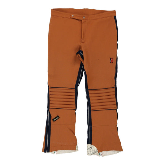 Vintage 1970's Ellesse Ski Trousers - Medium Brown Nylon Blend