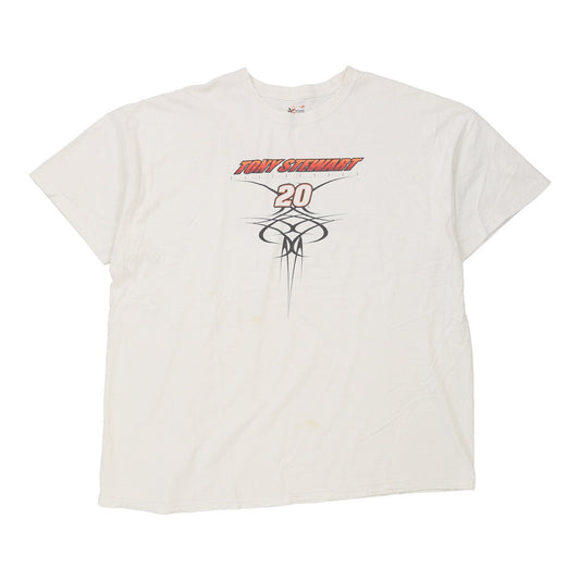 Vintage Tony Stewart Chase Authentics Nascar T-Shirt - 2XL White Cotton