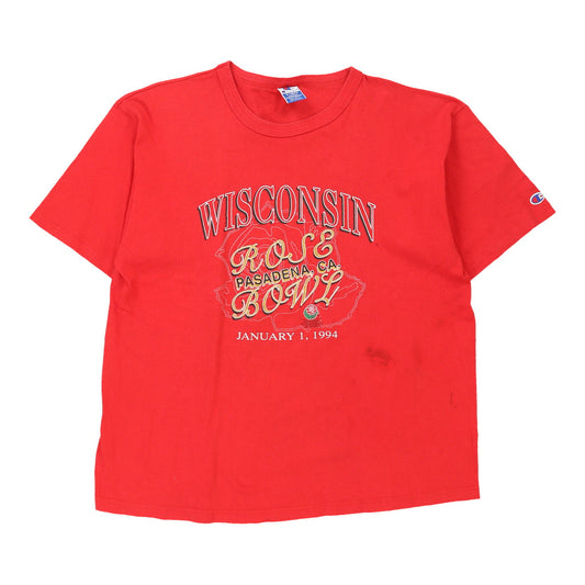 Vintage red Wisconsin Badgers, Rose Bowl 94 Champion T-Shirt - mens x-large