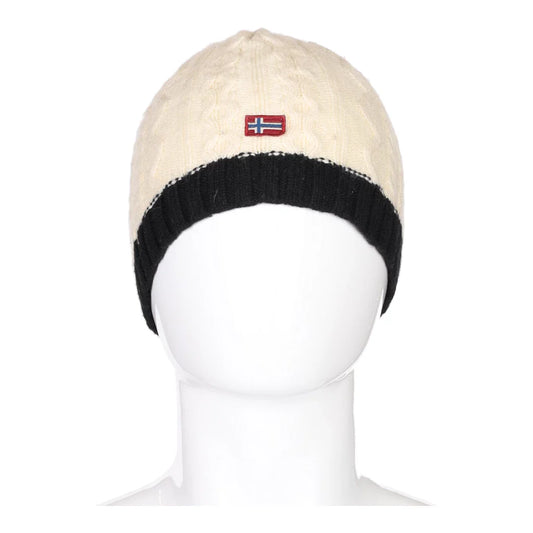 Vintage beige Napapijri Beanie - mens no size