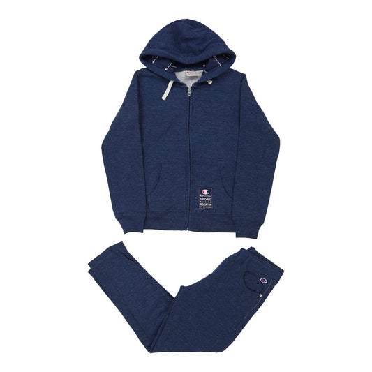 Vintage navy Champion Full Tracksuit - mens large