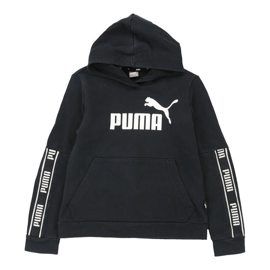 Vintage black Puma Hoodie - mens x-small