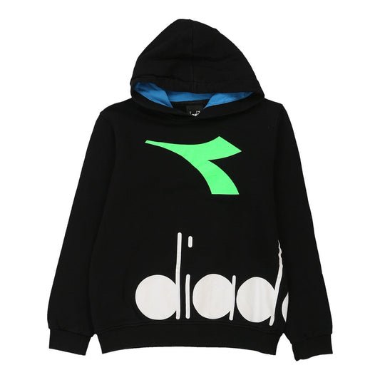 Vintage black Age 11-12 Diadora Hoodie - boys medium