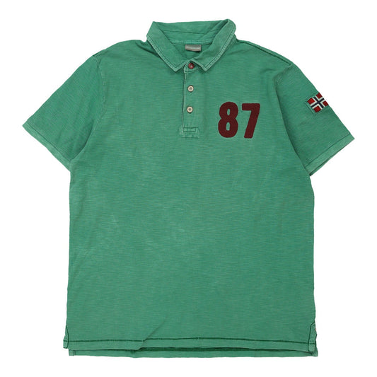 Vintage green Napapijri Polo Shirt - mens xx-large