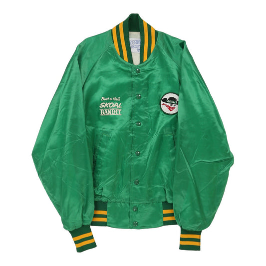 Vintage Upstream Baseball Jacket - Small Green Polyester