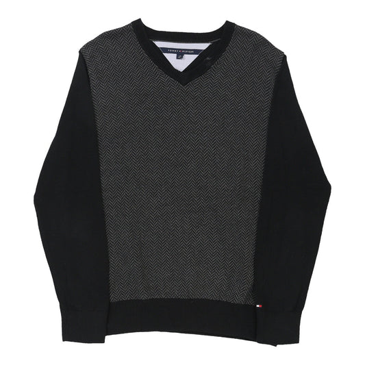 Vintage Tommy Hilfiger Jumper - Large Grey Cotton