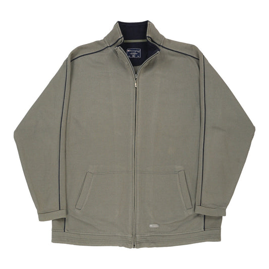 Vintage khaki Champion Zip Up - mens x-large