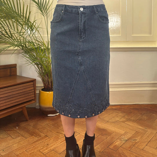 Vintage blue Re&X Denim Skirt - womens 32" waist