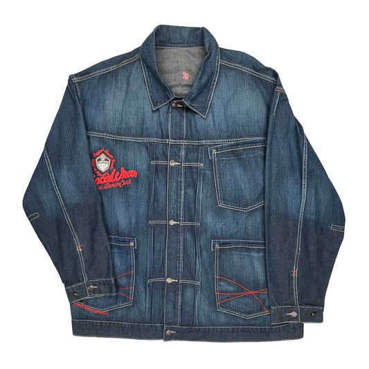 Evisu Hip Hop Denim Jacket - 3XL Red Denim