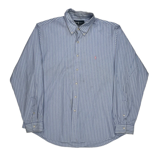 Ralph Lauren Striped Shirt - Large Blue Cotton