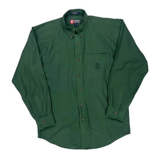 Chaps Ralph Lauren Shirt - Medium Green Polyester Blend