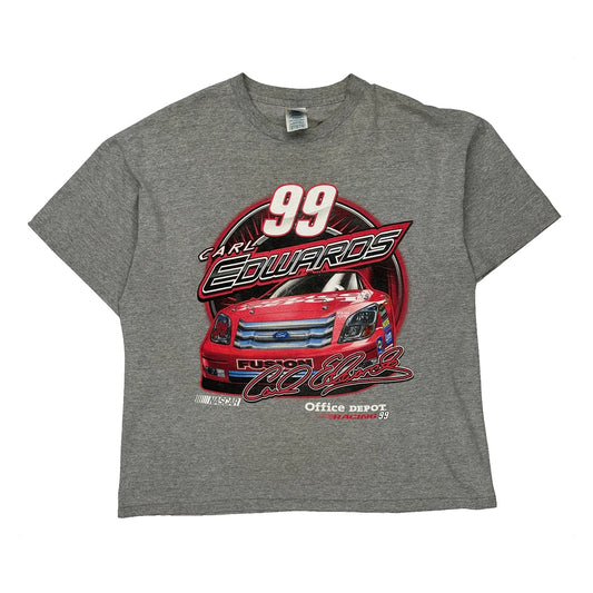 Carl Edwards Nascar T-Shirt - XL Grey Cotton Blend