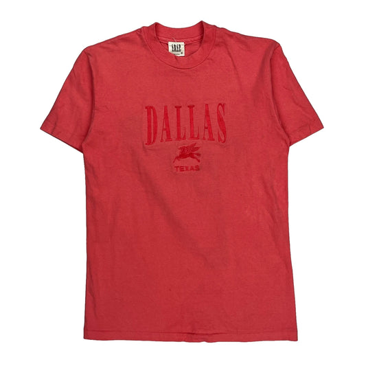 Dallas Texas South Bay Screen Print Single Stitch T-Shirt - Medium Red Cotton