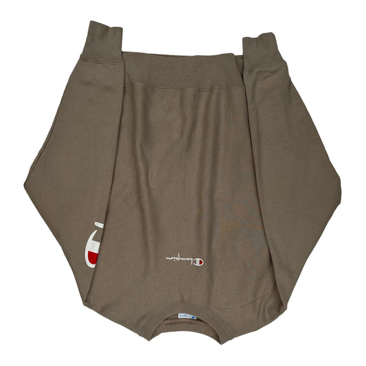 Reverse Weave Champion Spellout Sweatshirt - Medium Brown Cotton