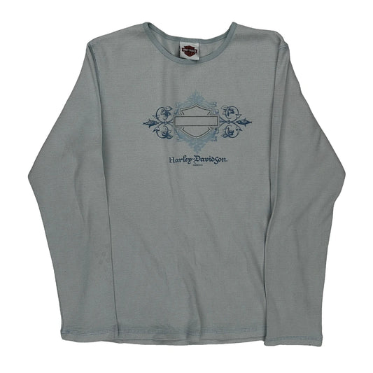 Livermore California Harley Davidson Graphic Long Sleeve T-Shirt - XL Grey Cotton