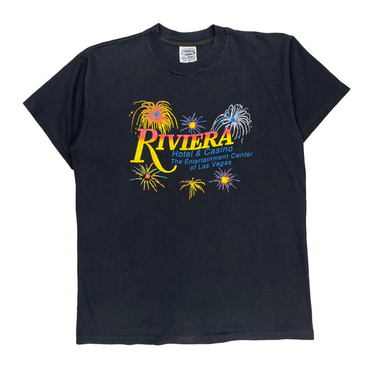 Riviera Hotel & Casino Horizon Single Stitch T-Shirt - XL Black Cotton