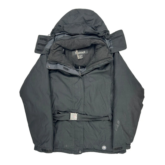 Vintage Marmot Ski Jacket - Small Black Polyester