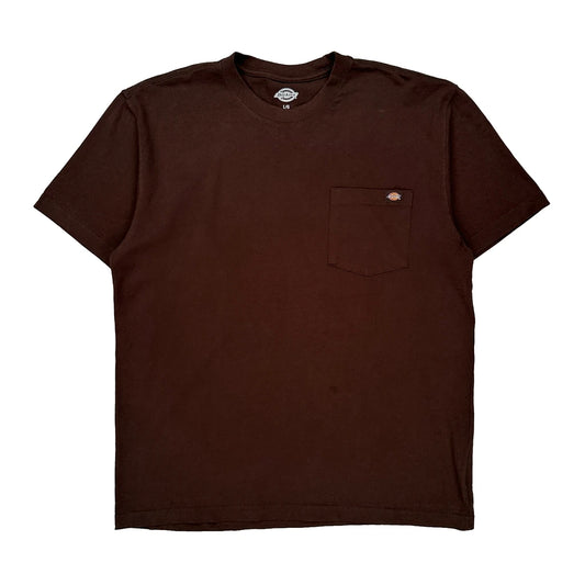 Dickies T-Shirt - Large Brown Cotton