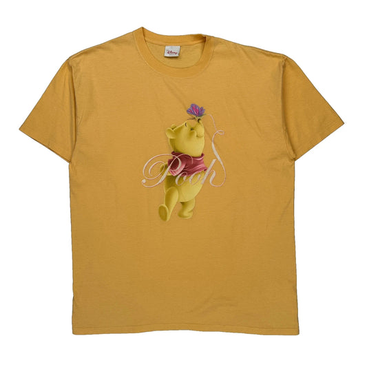 Vintage Winnie The Pooh Disney Cartoon T-Shirt - XL Yellow Cotton