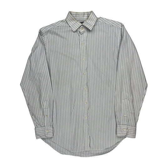 Vintage Polo By Ralph Lauren Striped Shirt - Medium Blue Cotton