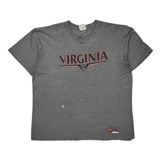 Nike College T-Shirt - 2XL Grey Cotton