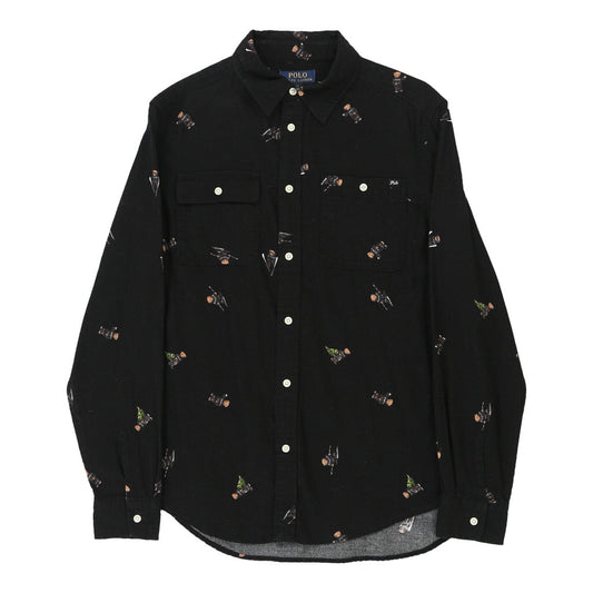 Vintage black Age 16 Ralph Lauren Patterned Shirt - boys x-large