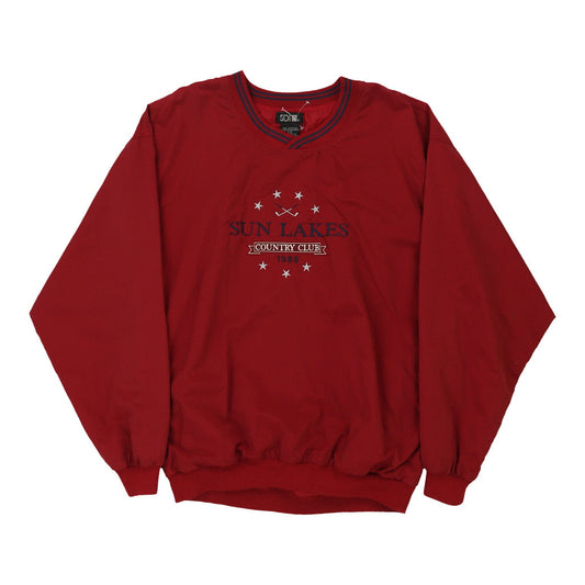 Vintage red Sun Lakes Country Club Sdi Windbreaker - mens large