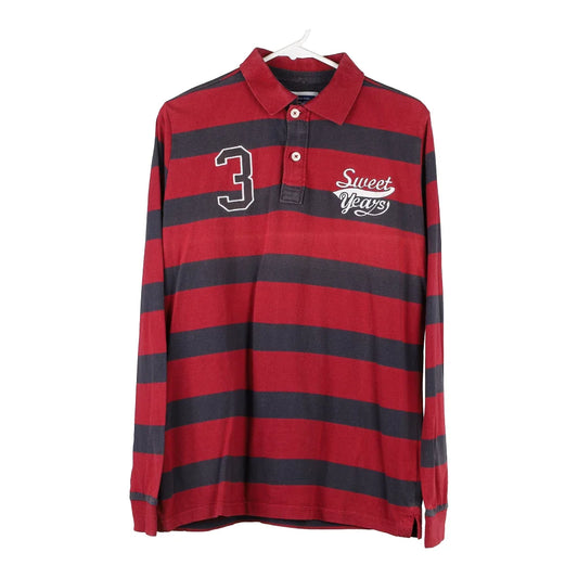 Vintage red Sweet Years Long Sleeve Polo Shirt - mens large